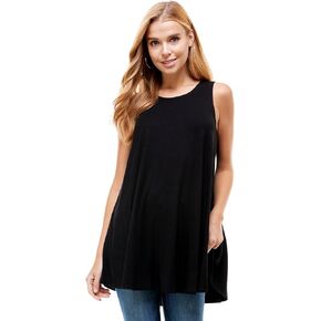 Azules Sleeveless Tunic Tops for Women - Casual Flowy Tank, Loose Fit, Stylish