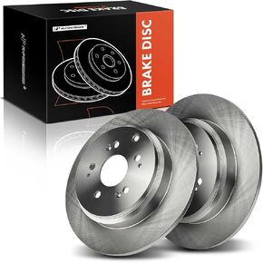 A-Premium 12.99 inch (330mm) Front Drilled and Slotted Disc Brake Rotors Compatible with Select Honda and Acura Models - Pilot 2009-2015, MDX 2007-2013, RLX 2014-2020, ZDX 2010-2013, 2-PC Set