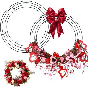 2 Pack Wreath Frames, 12 inch Wire Wreath Frames, Large Wreath Form, Dark Green Wreath Ring, Round Metal Wreath Frame for Christmas Wreath Making Supplies, Christmas Door Wreath, Craft, Outdoor Decor