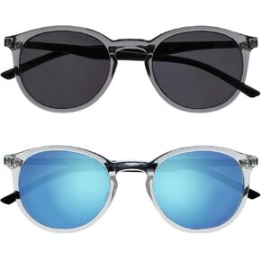 OPULIZE Met 2 Pack Large Mens Womens Grey Clear Black Arms Reading Sunglasses Reading Glasses UV400 SS60-7C