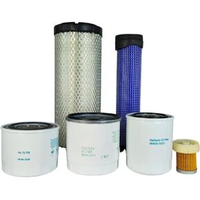Complete Filter Service Kit Compatible with Kubota L2501 HST Oil Filter HH164-32430 Fuel Filter 6A320-59930 Hydraulic Filter HH3A0-82623 Hydrostatic Filter HHK70-14073 Air Filter TA040-93230