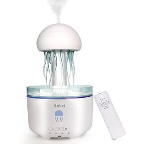 Jellyfish Essential Oil Diffuser 300ml Ultrasonic Aromatherapy Diffuser 4 Timer Settings 7 Color Changing LED Jellyfish Cool Mist Humidifier for Office and Home, Great Gift for Holidays（Black）