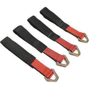 4 Pack 2"x 36" Tow Axle Strap Race Car Truck Wrecker Hauler Wheel Tie Down Strap with D Ring 10,000 Lb Combination Breaking Strength(Red)