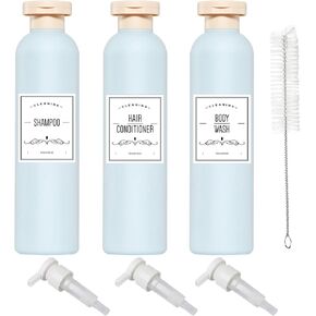 زجاجات الضغط من كيولي مع موزع مضخة وغطاء قلاب، حاويات سفر قابلة لإعادة الملء لمستلزمات الزينة، زجاجات شامبو وبلسم بلاستيكية للسفر (أخضر 260) in Kuwait