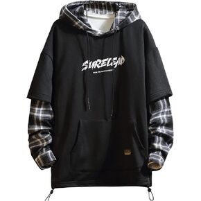 GURUNVANI Japan Style Patchwork Hoodies Men Characters Streetwear Hoodie Men Sweatshirt
