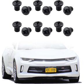 12PCS M5-0.8x6mm Black License Plate Screws Kit,Stainless Steel Car Plate Screw for Rear License Plate,License Plate Fasteners Compatible with Tesla Model 3 Y (M5-0.8x6mm)