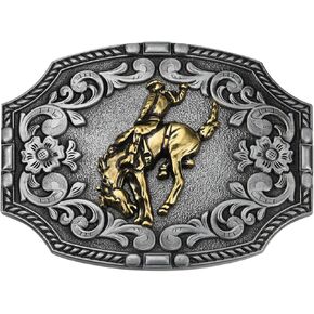 Riding Horse Belt Buckle for Men│Floral Texas Cowboy Cowgirl Christmas Halloween Belt Buckles Gifts