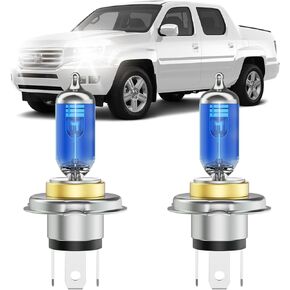 Ridgeline Halogen Headlight Bulbs Fits For 2006-2014 Honda Ridgeline Halogen High Low Beam Combo, Ultra Bright 5000K White Bulbs, 12V-100W, Pack of 2