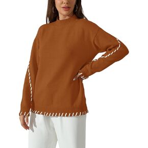 TAKEYAL Women Sweater Long Sleeve Fall Top Casual Trendy Crew Neck 2024 Pullover Loose Winter Knit Top