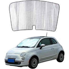 Windshield Sunshade Compatible with Fiat 500 2010-2024, Front Windshield Sunshade Foldable Reflective Sunshade for UV and Sun Auto Interior Accessories (Front Windshield one Piece)