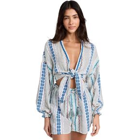 Ramy Brook Women's Aubrielle Tie Front Long Sleeve Top