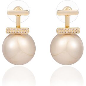Pearl Earrings for Women 14K Gold Plated Dangle Stud Earrings Silver Jewelry for Wedding Bridal Gifts