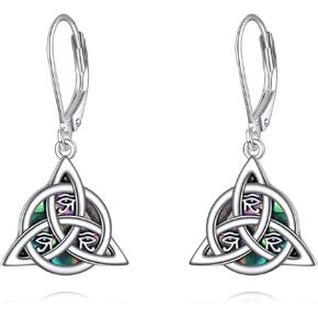 Celtic Knot Earrings for Women Sterling Silver Celtic Jewelry Heart Earrings Dangle Gifts for Women