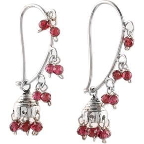 NOVICA Artisan Handmade Peridot Dangle Earrings Sterling Silver Fair Trade Jewelry Green India Flash Birthstone [1.3 in L x 0.4 in W x 0.2 in D] ' Mughal Adoration'