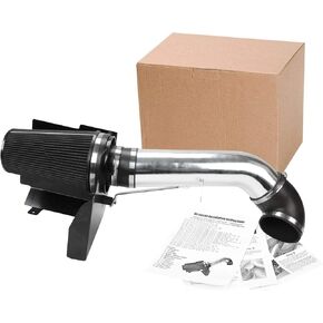 SUPERFASTRACING 4" Cold Air Intake System + Heat Shield Replacement for 1999-2006 GMC/Chevy V8 4.8L/5.3L/6.0L Silverado 1500/2500/3500 (Black)