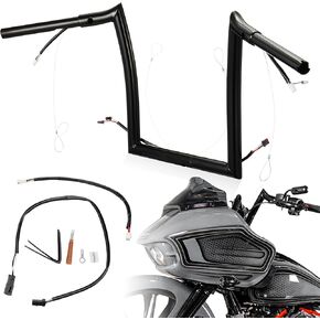 14" Rise Ape Hangers 2016-2023 Road Glide Handlebars Pre-wired CAN-Bus Wire and Guiding Line for Harley 2016-up Road Glide/Road Glide Special/Road Glide Ultra 1.25" Meathook Bar, Chrome