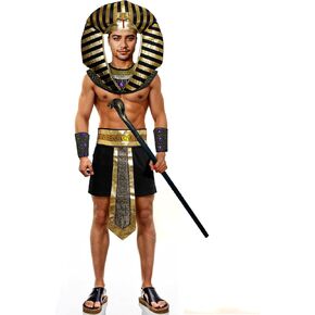 Egyptian Costumes Men's Pharaoh Costume Egyptian King Halloween Roleplay Outfit for Men with Accessories