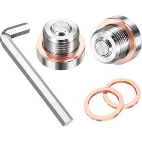 2PCS Stainless Steel Front Differential Oil Fill/Drain Plug w/Magnet Fit for Polaris Sportsman, RZR, Ranger, Scrambler, General, ACE, Arctic Cat ATV UTV Select Models, Replace 2203739 2203738