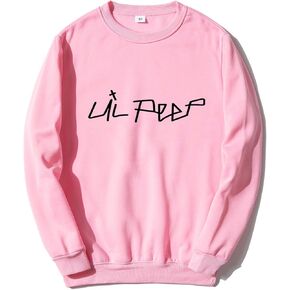Lil Peep Sweatshirt Hoodie Funny Comfortable Sweatshirts Fashion Harajuku No Cap Round Neck Men Women Warm -Pink 4H-L