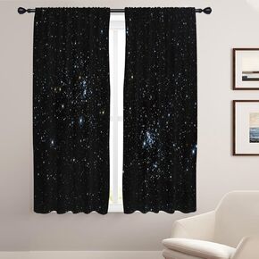 Coxila Outer Space Galaxy Window Curtains for Bedroom 42 x 63 Inch Universe Nebula Kids Stars Starry Sky Boys Thermal Psychedelic Planet Living Room Treatment Set of 2 Curtain Panels Drapes