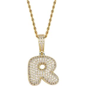 Apzzic Stainless Steel Iced Out Letter Necklace A-Z 26 Capital Initial Alphabet Name Necklace Rope Chain for Women Men Gold