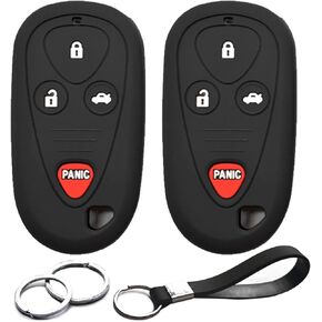 2pcs Compatible with Acura CL RL TL TSX RSX Black Key Fob Cover Case Key Chain Protector Keyless Remote Holder 4 Buttons