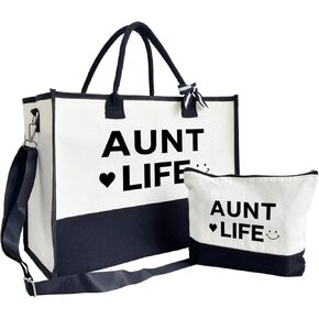 SUSZDOU Mema Life Tote Bag, Canvas Tote Bag for Women, Shoulder Beach Bag, Mema Mom Gift from Daughter Son, Mema Shopping Bag for Daily, Mema Canvas Bag for Vacation Travel Weekend Holiday Short Trip
