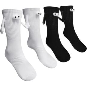 Magnetic Holding Hand Socks, Funny Couple Socks, Valentines Day Socks for Women Gag Gift