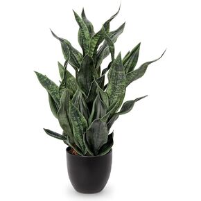 DILATATA 2 Set Large Fake Snake Plant Black Coral 25 Inch Sansevieria Plant Artificial Snake Plants in Pots with Woven Basket Faux Mother in Law Tongue Plant - Indoor Outdoor Decor Housewarming Gift…
