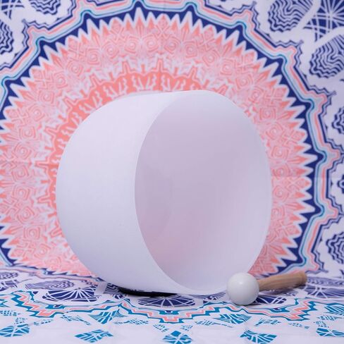 ENERGYSOUND 432Hz Perfect Pitch B Note Crown Chakra Frosted Quartz Crystal Singing Bowl 7 inch mallet and o-ring included in Kuwait