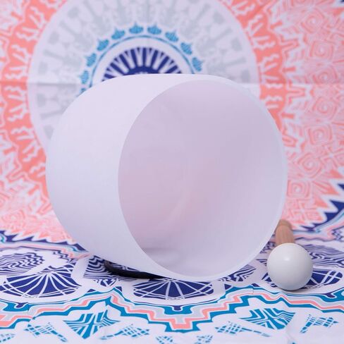 ENERGYSOUND 432Hz Perfect Pitch B Note Crown Chakra Frosted Quartz Crystal Singing Bowl 7 inch mallet and o-ring included in Kuwait