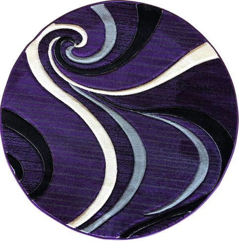 Modern Runner 400,000 Point Area Rug Swirl Purple Black &Grey Design 344 (32 inches X7 feet 3 inches) in Saudi Arabia