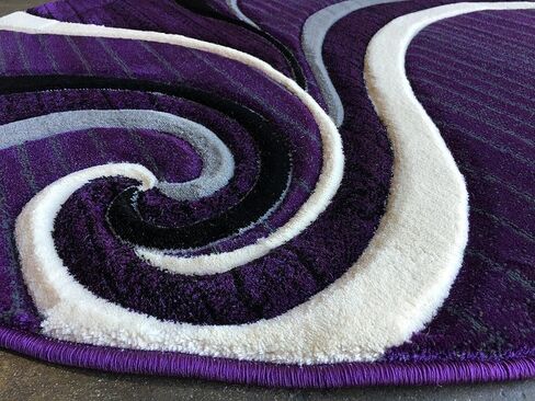 Modern Runner 400,000 Point Area Rug Swirl Purple Black &Grey Design 344 (32 inches X7 feet 3 inches) in Saudi Arabia