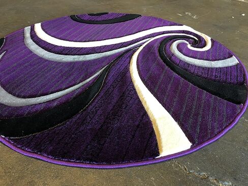Modern Runner 400,000 Point Area Rug Swirl Purple Black &Grey Design 344 (32 inches X7 feet 3 inches) in Saudi Arabia