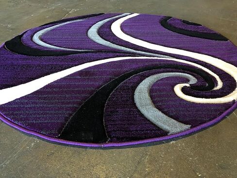 Modern Runner 400,000 Point Area Rug Swirl Purple Black &Grey Design 344 (32 inches X7 feet 3 inches) in Saudi Arabia