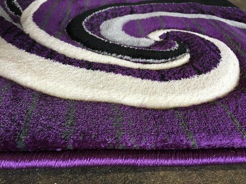 Modern Runner 400,000 Point Area Rug Swirl Purple Black &Grey Design 344 (32 inches X7 feet 3 inches) in Saudi Arabia