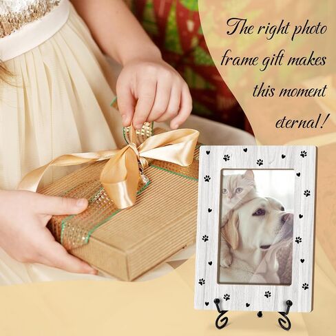 Cat Picture Frame, Kitten Paws, Picture Gifts For Women Wife Friend, Wooden Picture Frame For Holiday Birthday Thanksgiving, 4X6 Photo Frame With Stand -25 in Saudi Arabia