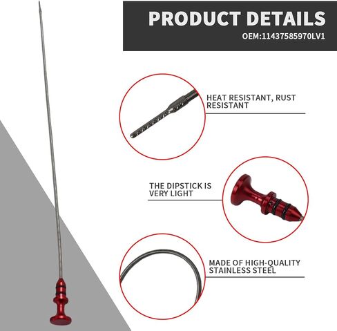 مقياس سائل زيت المحرك لميني R55 R58 R60 R56 R57 R61 R59 1.6L Cooper S 1.6T JCW 1.6L واحد استبدال #11437585970 11437549422 11437561567 11437566021 11437568567 in Kuwait