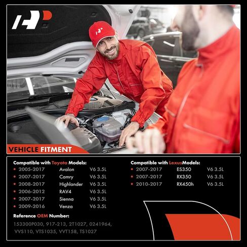 ملف لولبي لتوقيت الصمام المتغير (VVT) للمحرك A-Premium متوافق مع Toyota Avalon 2005-2018، Camry 2007-2017، Highlander 2008-2017، RAV4 2006-2012، Sienna & Lexus ES350، استبدال # 153300P030 in Saudi Arabia