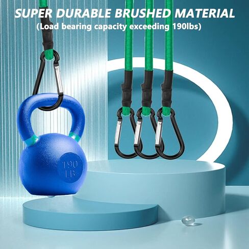 سلك بنجي بطول 60.96 سم مع خطاف من سبائك الألومنيوم، 4 قطع من الأشرطة المطاطية فائقة التحمل، حبل مرن قوي للخيمة الخارجية، رف الأمتعة، التخييم، البضائع، الدراجة، التخزين. (24 بوصة -أسود-قابل للتعديل) in Kuwait