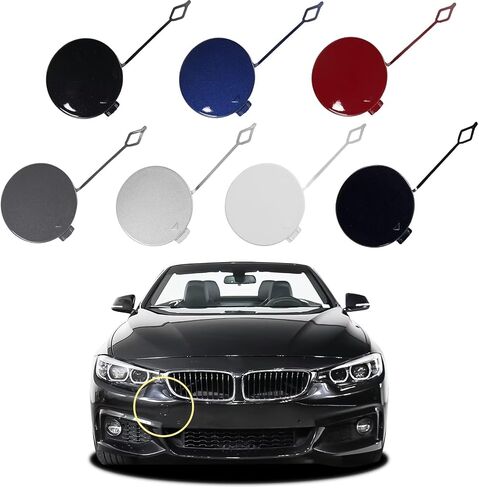 Car Front Bumper Tow Hook Cover Compatible with BMW 4 Series M-Sport F32 Coupe F33 F36 Gran Fit 418i 420i 425i 2014-2019 Trailer Cover Cap 51118061005 Towing Eye Cap Pearl White in Kuwait