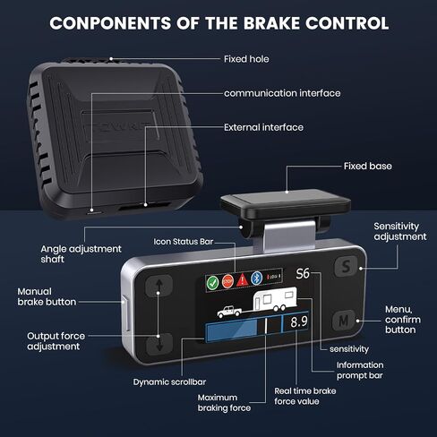 Electric Proportional Trailer Brake Controller Fit for 1-3 Axles Brake Controller, Electric Trailer Brake Controller for Small Multi-Purpose Trailers, Travel Trailers, Large Commercial Trailers in Saudi Arabia