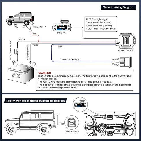 Electric Proportional Trailer Brake Controller Fit for 1-3 Axles Brake Controller, Electric Trailer Brake Controller for Small Multi-Purpose Trailers, Travel Trailers, Large Commercial Trailers in Saudi Arabia