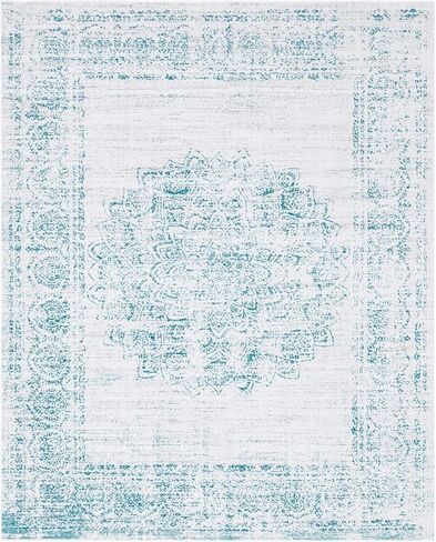 Unique Loom Aarhus Collection Vintage Border Area Rug_AAR003, 10 ft x 13 ft, Dark Gray/Gray in Kuwait