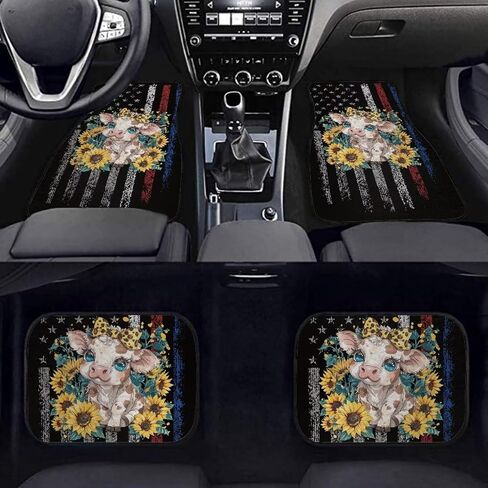 Anti-dust Automotive Floor Mats Washable Floor Mats with 4 Pieces Heavy Duty Protection Red Mushroom Print Car Floor Carpets for Man Woman in Saudi Arabia