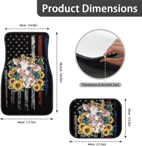 Anti-dust Automotive Floor Mats Washable Floor Mats with 4 Pieces Heavy Duty Protection Red Mushroom Print Car Floor Carpets for Man Woman in Saudi Arabia