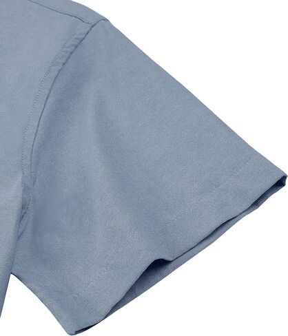 Alimens & Gentle Men's Short Sleeve Oxford Shirt Regular Fit Button Down Collar Shirts with Pocket in Kuwait