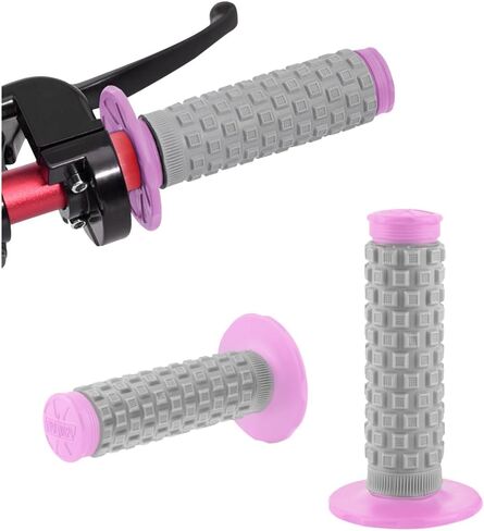 2PCS Motorcycle Hand Grip, 7/8'' 22mm 24mm Left Right Rubber Motorbike Pillow Thruster Grips, Anti-Slip Racing Handlebar Grips, Universal for Motocross Scooter Dirt Bike (Red/Black) in Saudi Arabia