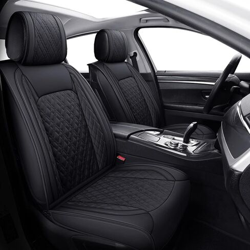 YIERTAI Universal Seat Covers Compatible with Honda Civic HRV Accord Toyota Rav4 Camry Corolla Nissan Pathfinder Murano Frontier Ford Explorer Mazda CX5 Waterproof Leather(Full Set/Black) in Saudi Arabia