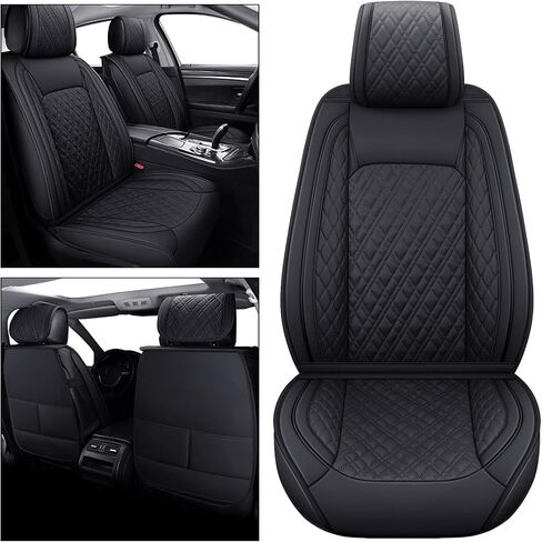YIERTAI Universal Seat Covers Compatible with Honda Civic HRV Accord Toyota Rav4 Camry Corolla Nissan Pathfinder Murano Frontier Ford Explorer Mazda CX5 Waterproof Leather(Full Set/Black) in Saudi Arabia